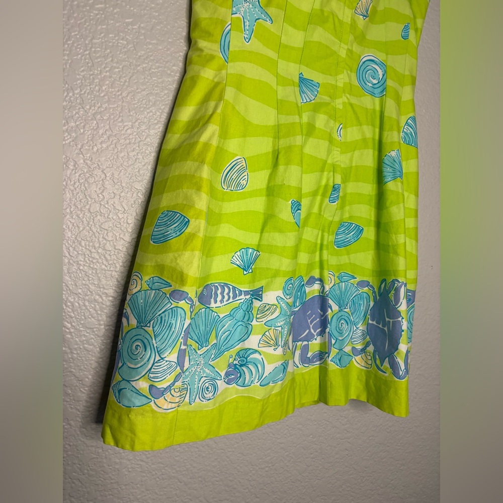 Lilly Pulitzer Low Tide Green Strapless dress y2k white label beach tropical - Picture 6 of 11
